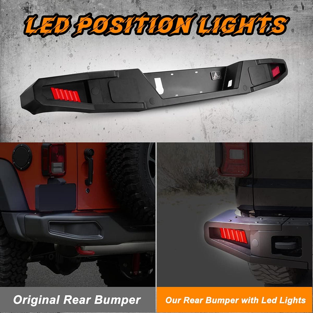 Rear Bumper with 2 Led Lights and Hitch Receiver K32435