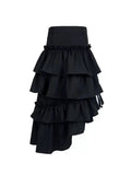 Striped Ruffle Irregular Midi Dress P985