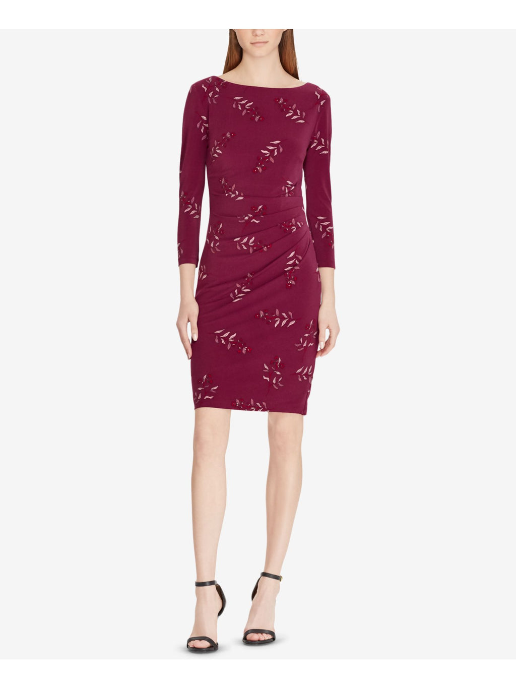 Burgundy Jersey Dress 10P Petites D11106