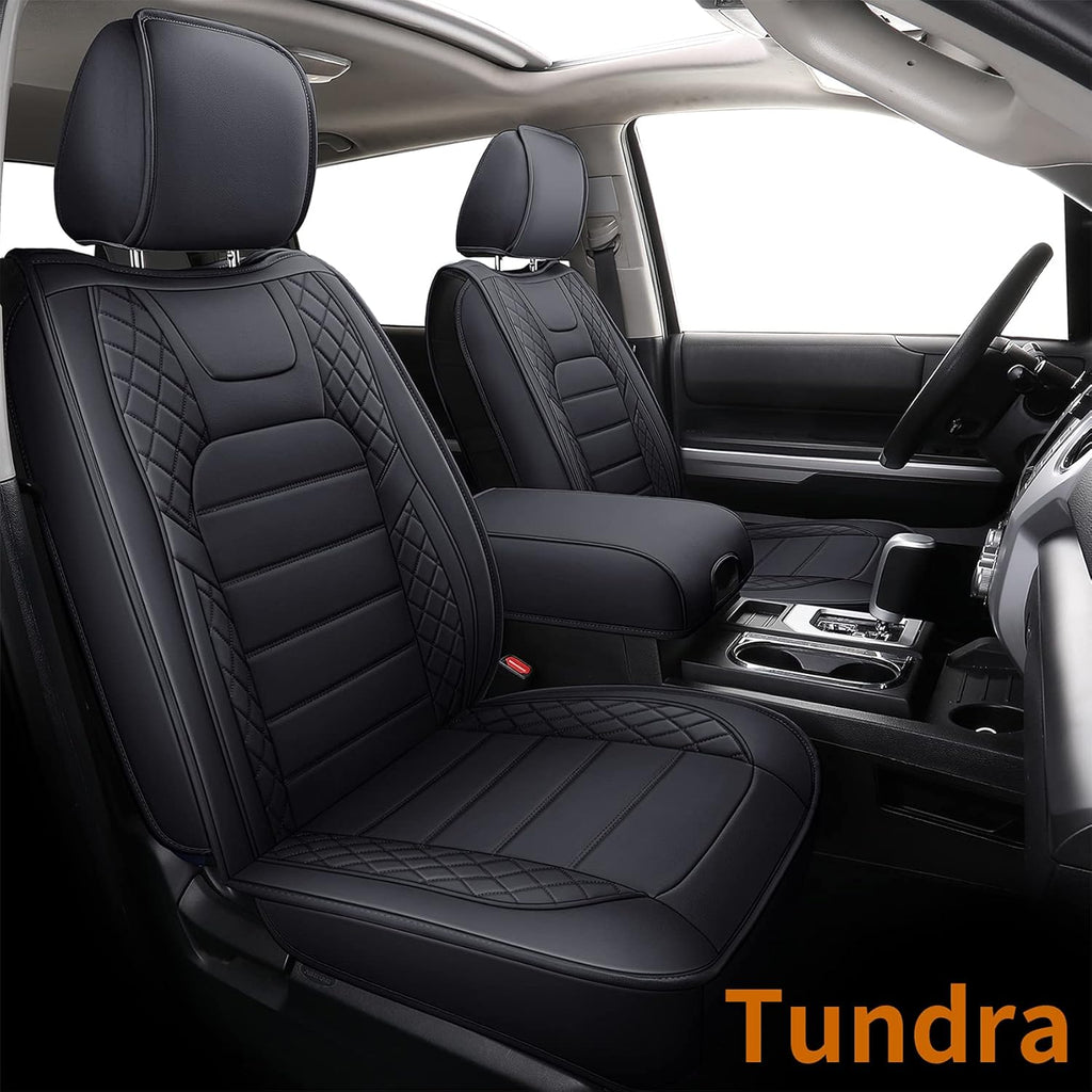 Black Water Proof Faux Leather Seat Covers Full Set K88166