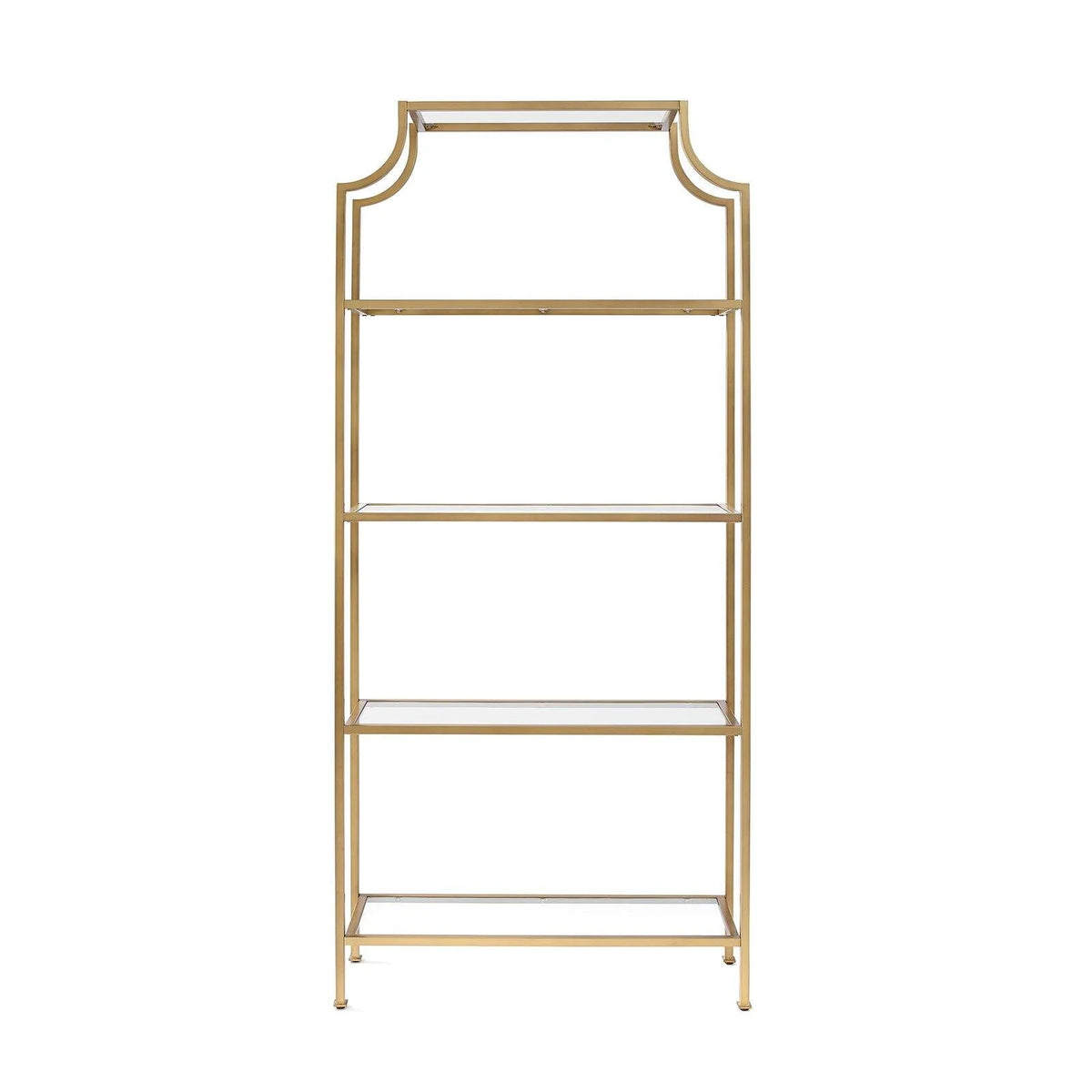 4 Shelf Glass Metal Etagere Bookcase N7098