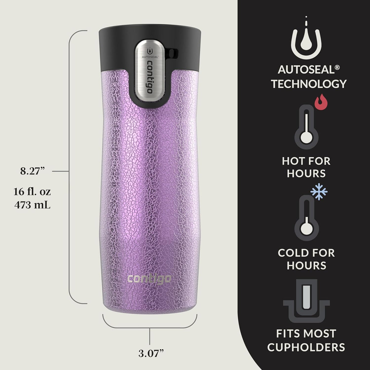 16 oz 2-Pack Vacuum-Insulated Stainless Steel Travel Mug U952
