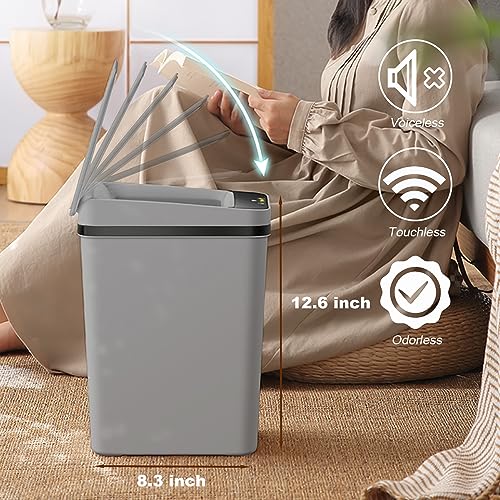 2.5 Gallon Touchless Sensor Bathroom Trash Can W650