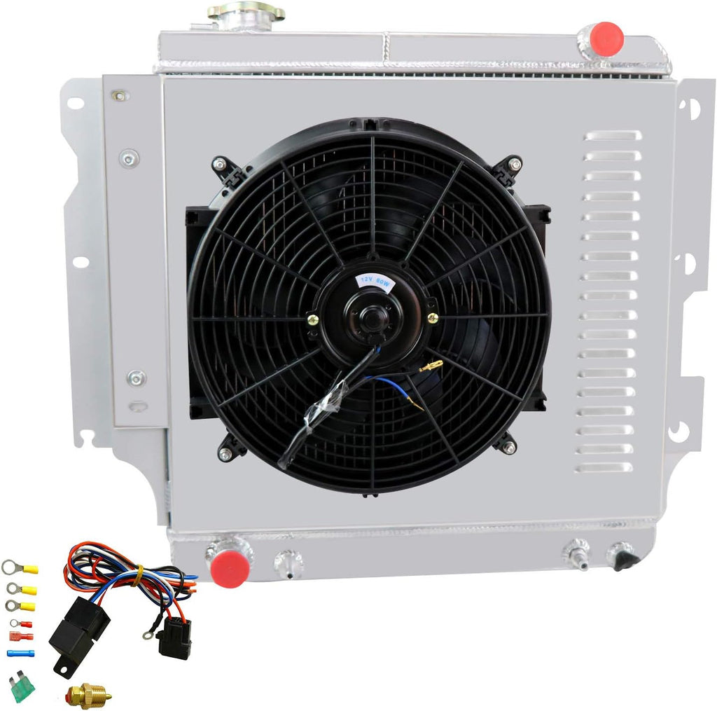 3 Row All Aluminum Radiator with Shroud Fan and Thermostat D294