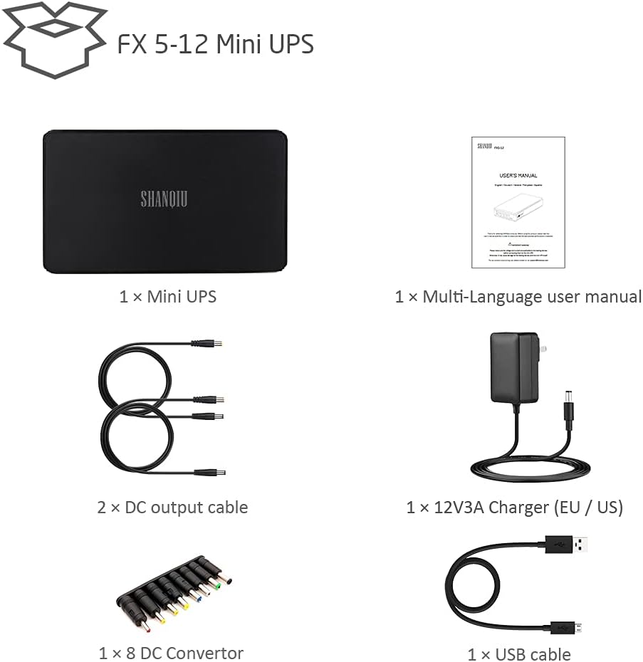 Mini UPS Battery Backup Uninterruptible Power Supply with 10000mAh Power Bank L966178