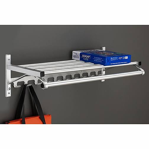 Aluminum Wall Mount Coat Rack with Hanger Rod and Coat Hook Strip Z5803