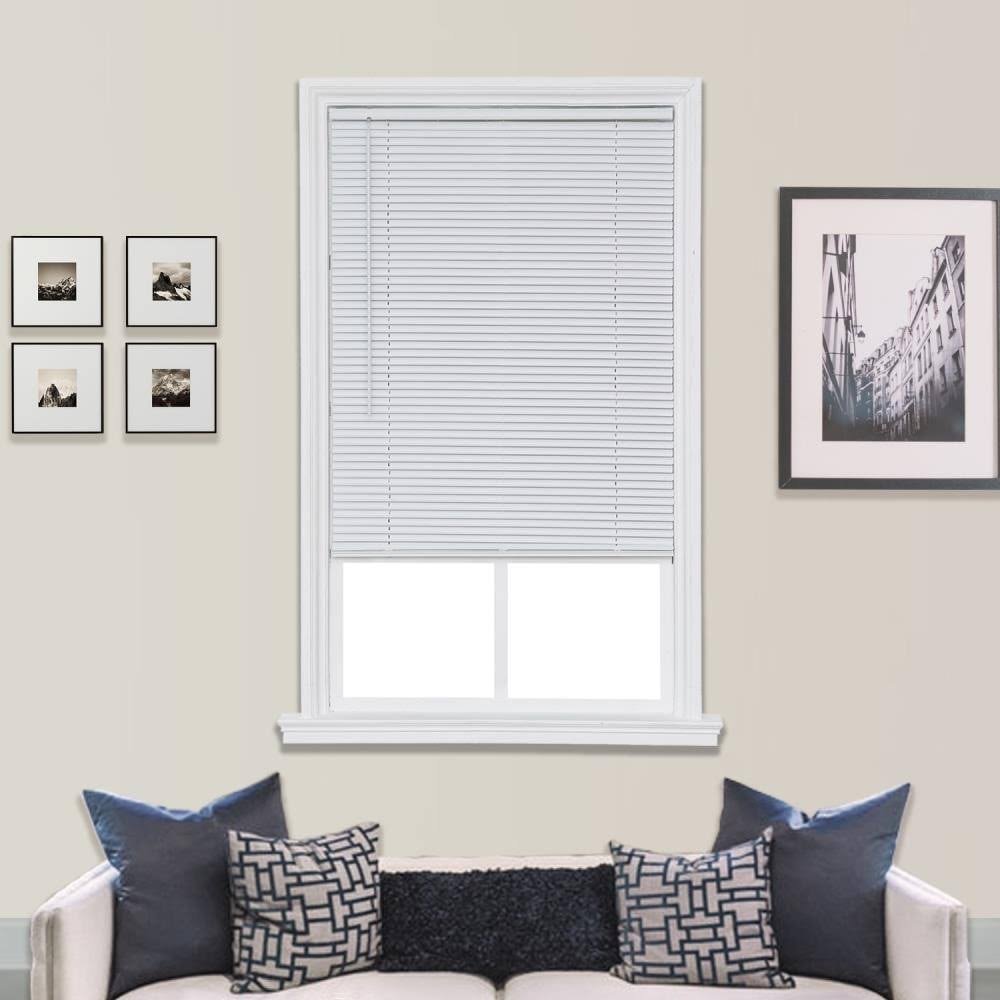White Cordless Room Darkening Vinyl Mini Blind 59 in. W x 64 in. L P57849
