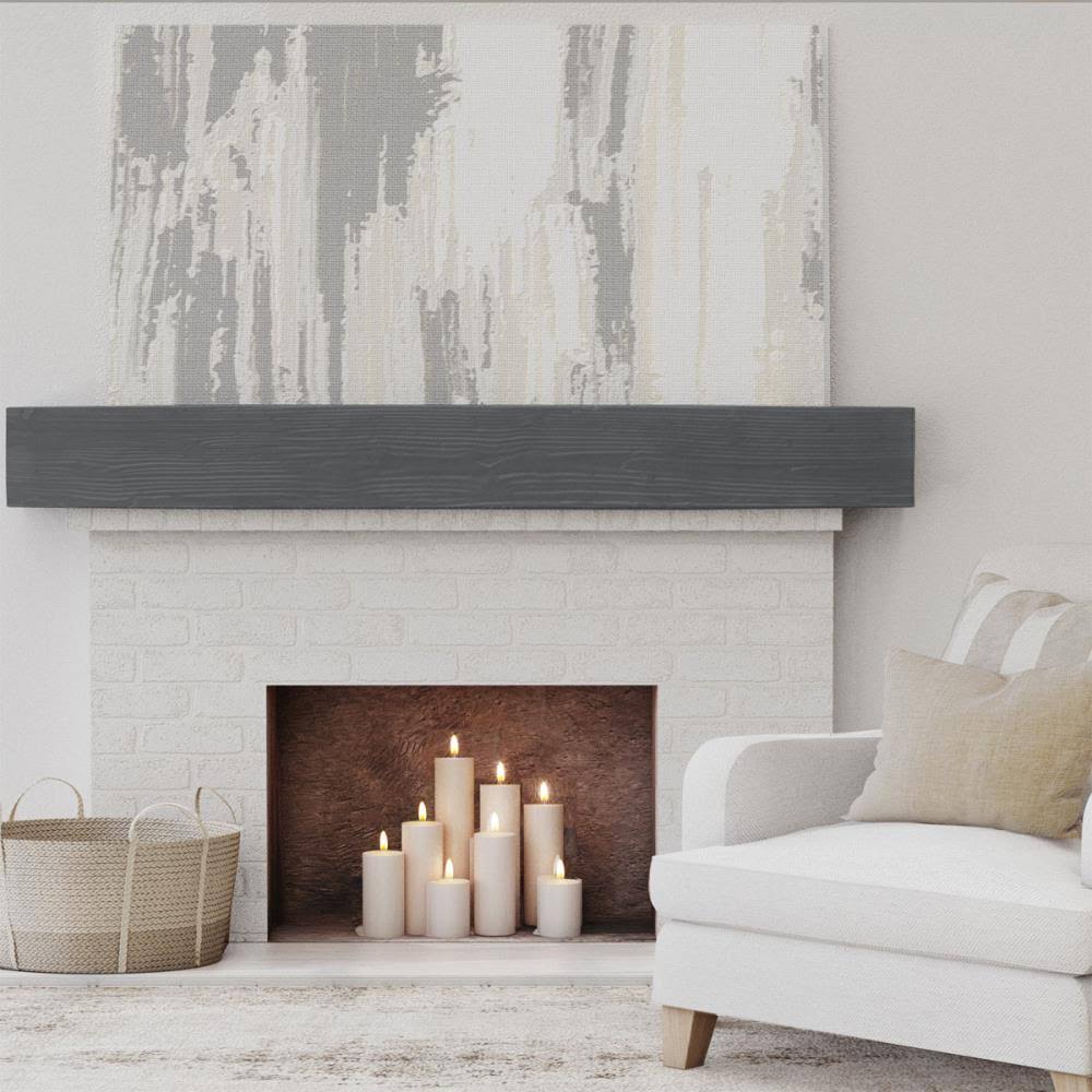 Sandblasted Faux Wood Fireplace Mantel, Aged Ash W3869