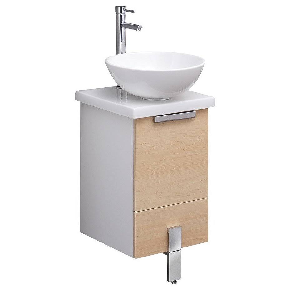16x22 Light Walnut Bathroom Cabinet with Top & Vessel Sink E92034