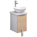 16x22 Light Walnut Bathroom Cabinet with Top & Vessel Sink E92034