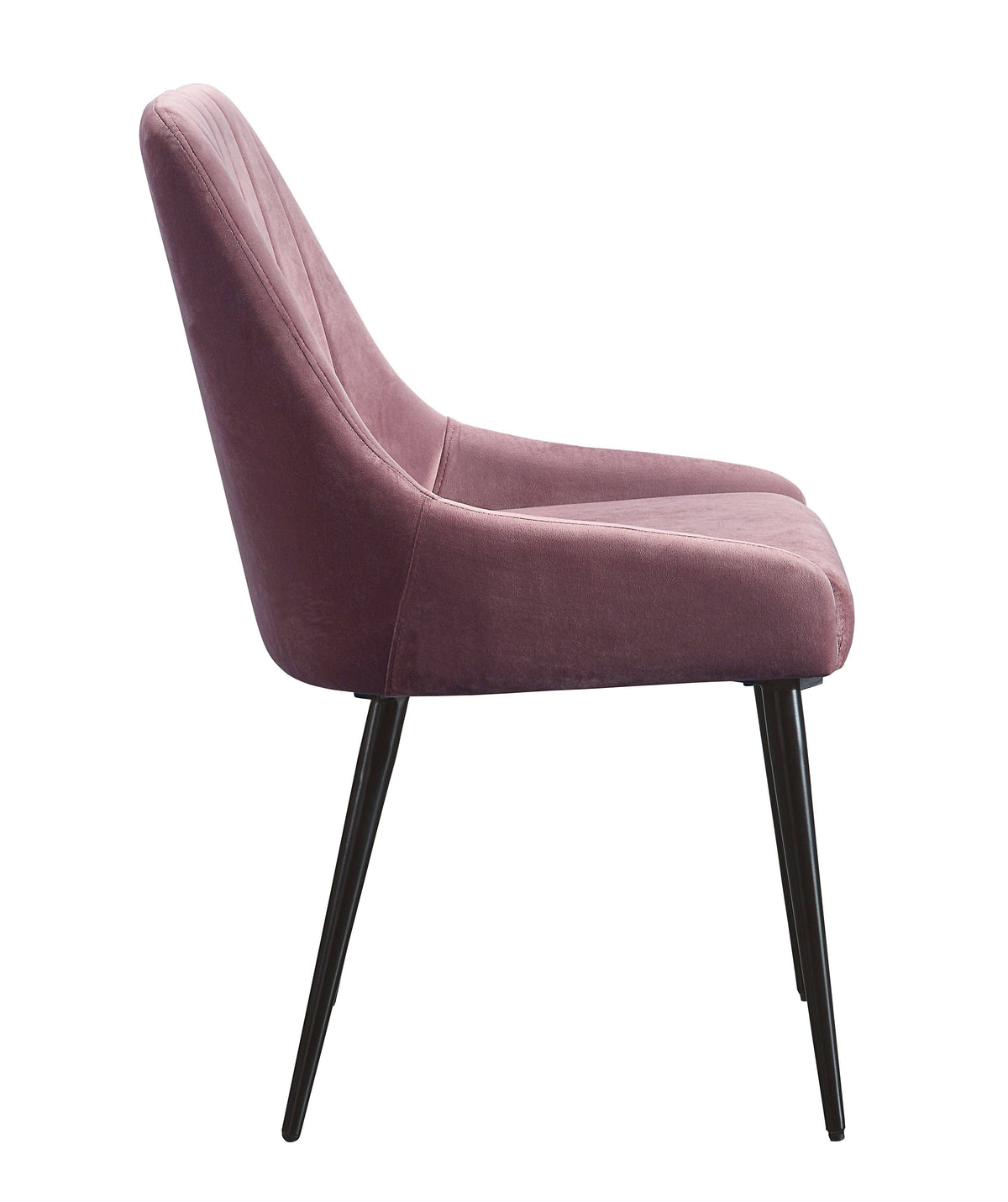 Pink Fabric Side Chair with Black Finish U6376