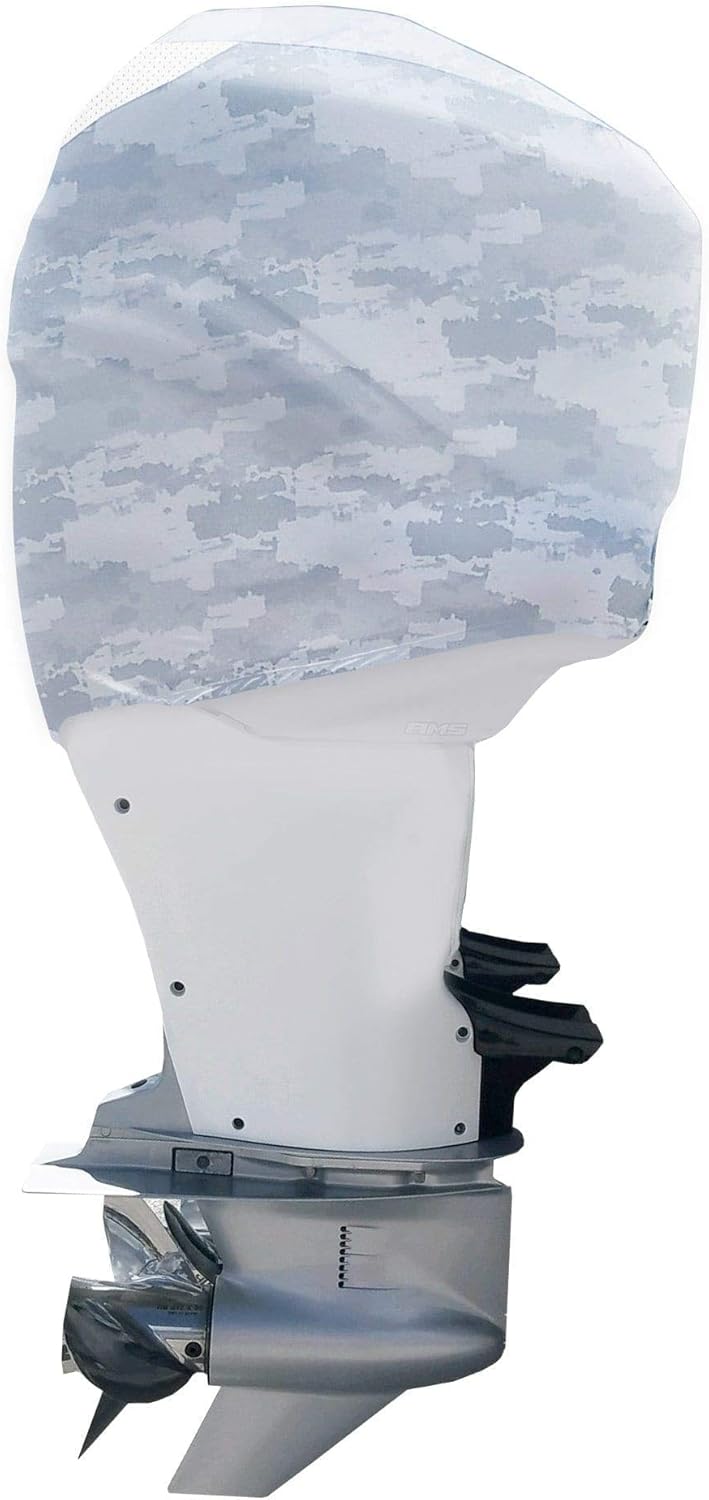 Grey Digital Camo Outboard Motor Cover with Side Vents J32976
