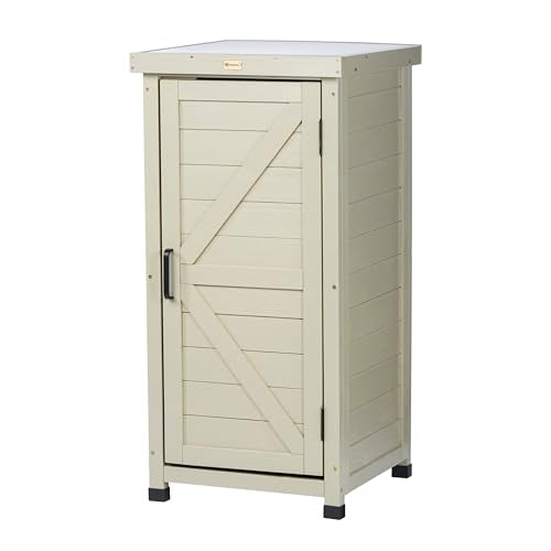 Outdoor Storage Cabinet with Metal Tabletop & Shelves U29771