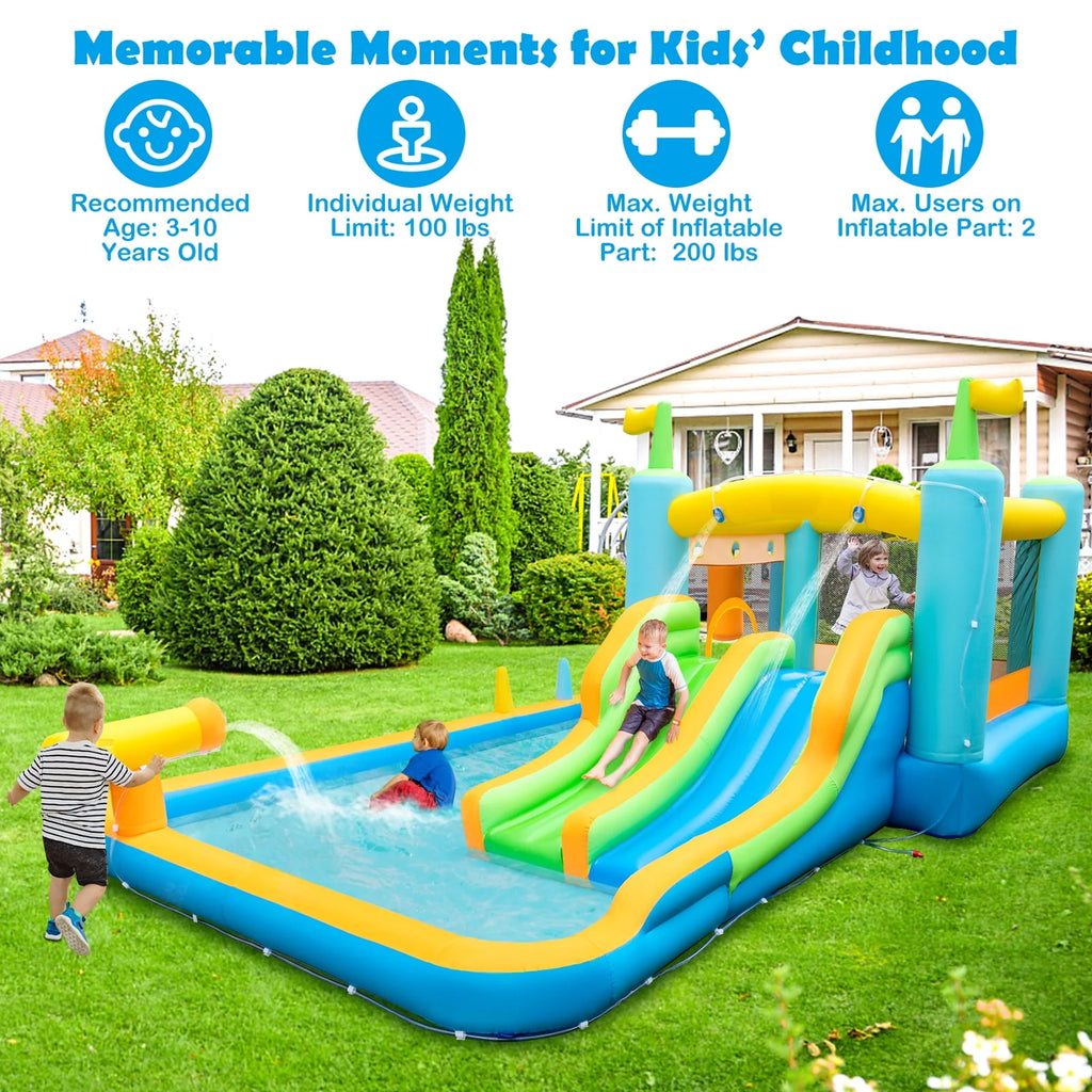 Inflatable Water Slide Park with Double Slides Splash Pool N275034