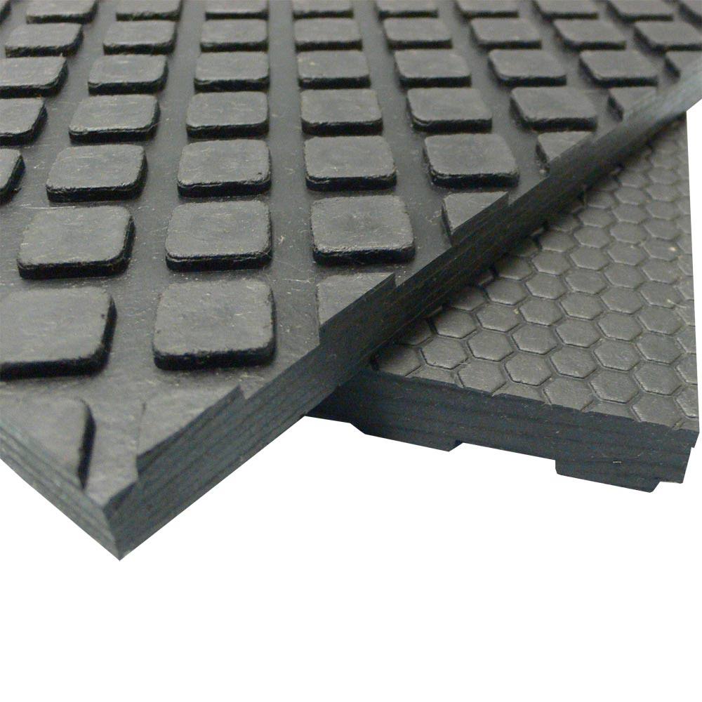 Black Heavy Duty Rubber Floor Protection Mat U195743
