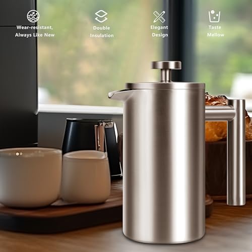 12 OZ Stainless Steel French Press Coffee Maker E5012