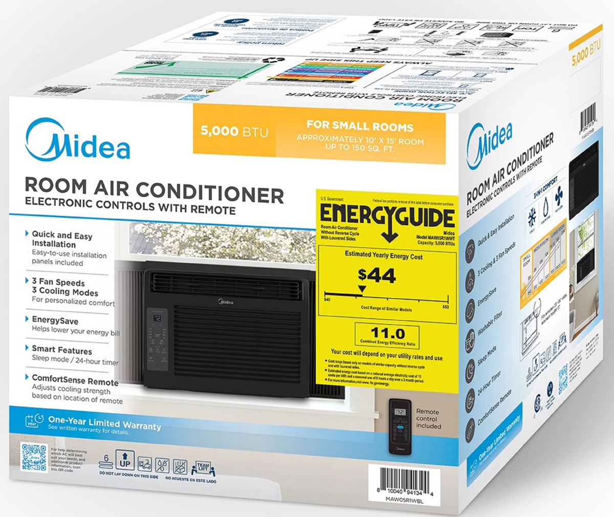 5,000 BTU Window Air Conditioner with Remote, Black E216