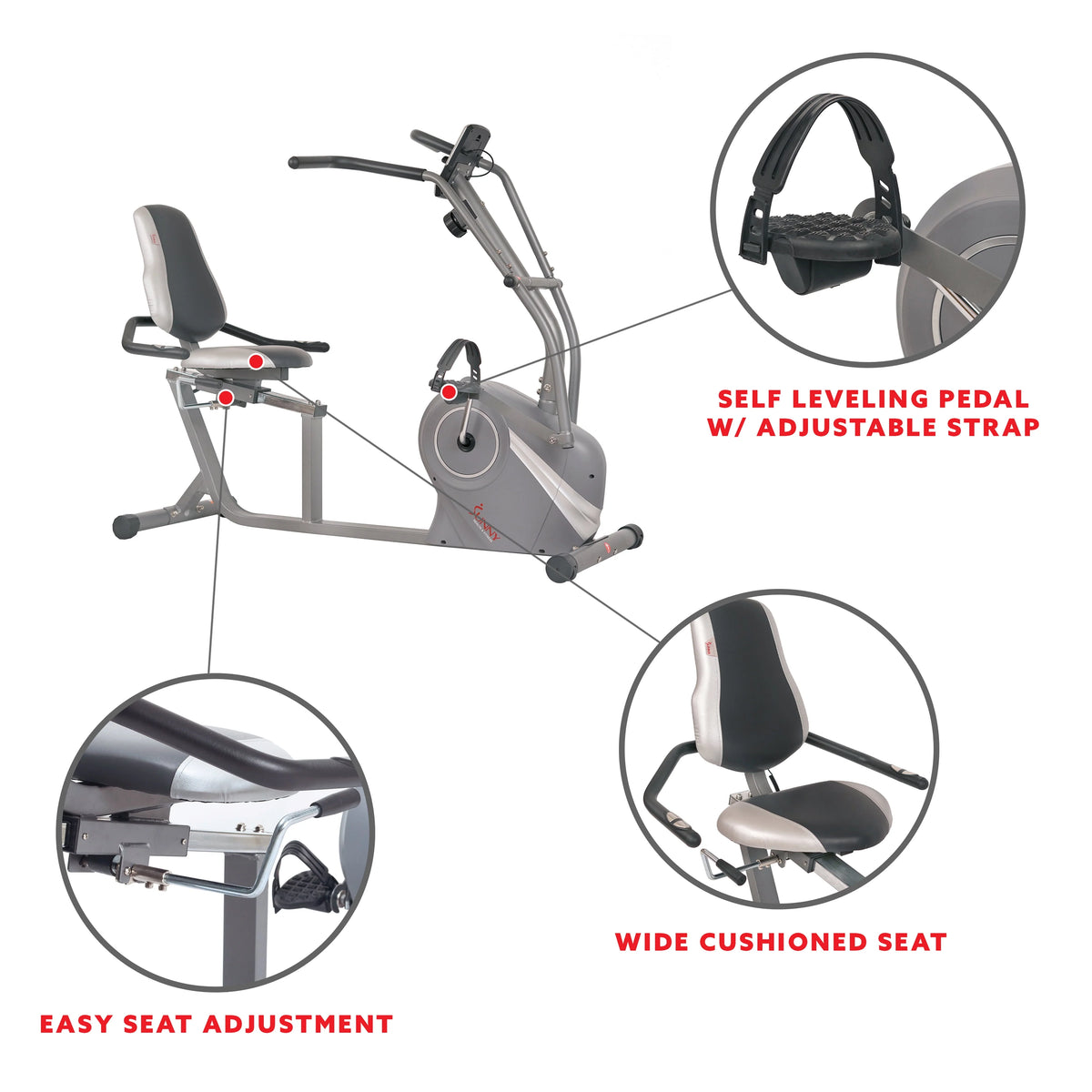 Magnetic Recumbent Bike with Arm Exercisers I43381