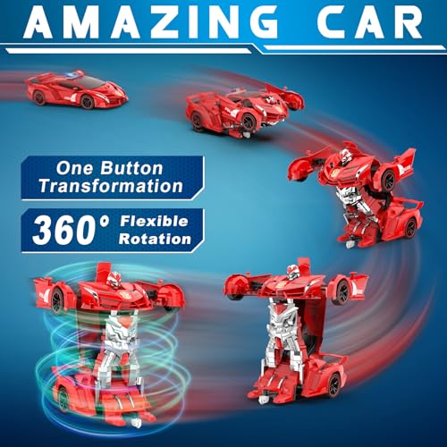 2.4Ghz 1:18 Scale Transforming Police Car Toy with Flashing Light H184029