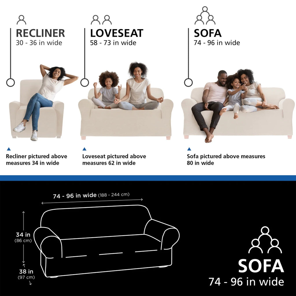 Boucle Stretch-to-Fit Fabric Sofa Slipcover, 1-Piece, Beige A446540