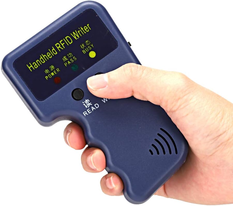 Handheld RFID Card Copier 125KHz ID Duplicator Reader Writer with 5Pcs Writable Keychain and 5Pcs Writable Card B5791