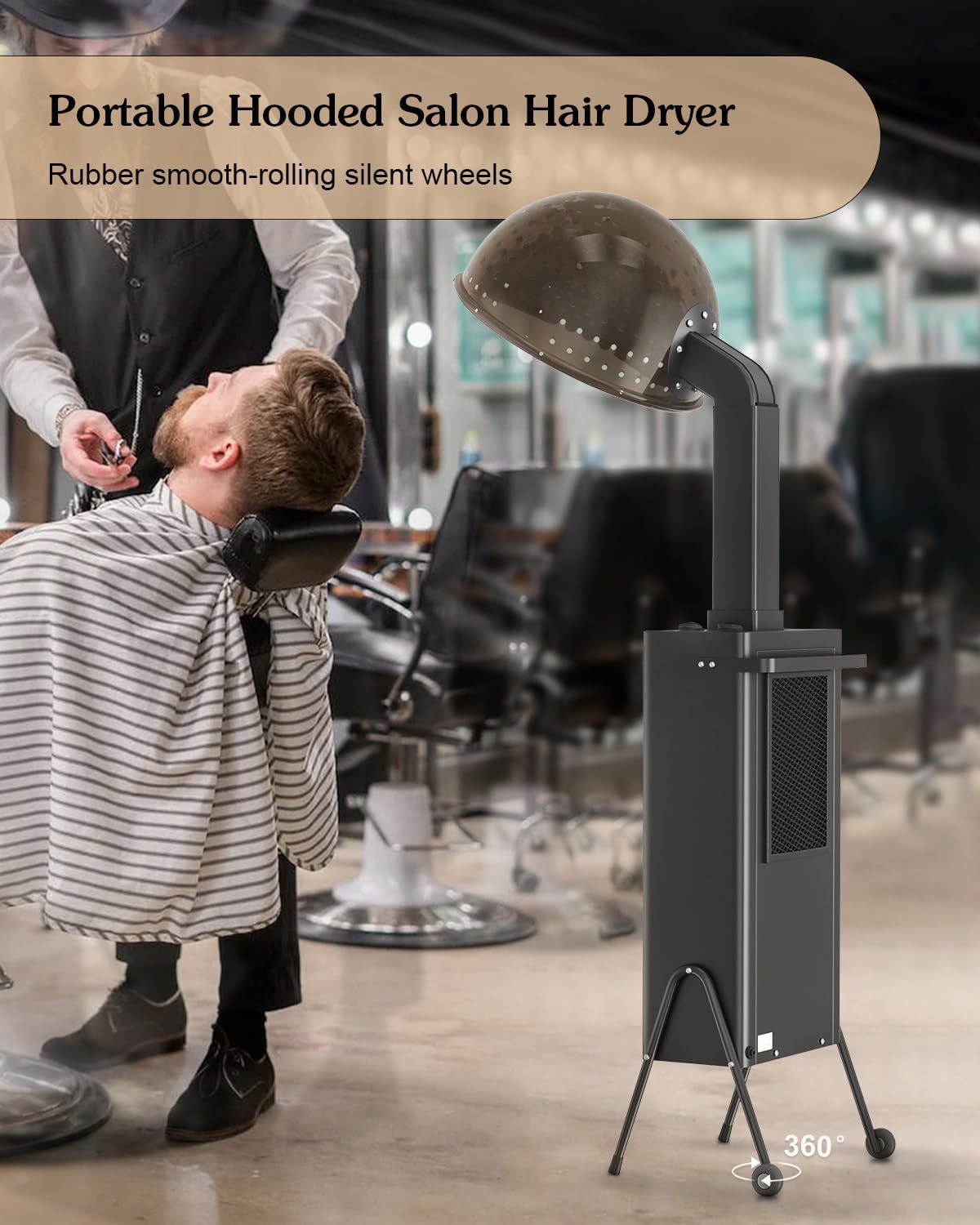Professional Portable Hooded Hair Dryer 1000W with Stand M468769