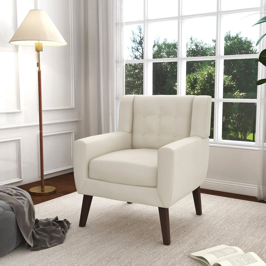 Grey Cotton Linen Accent Chair Set of 2 G345