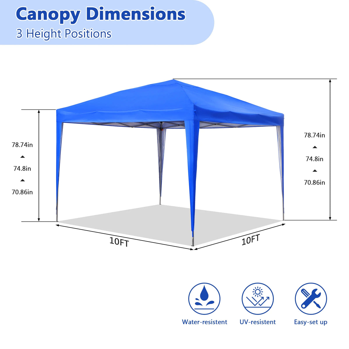 10 ft x 10 ft White Pop Up Canopy Tent with Carry Bag L6521