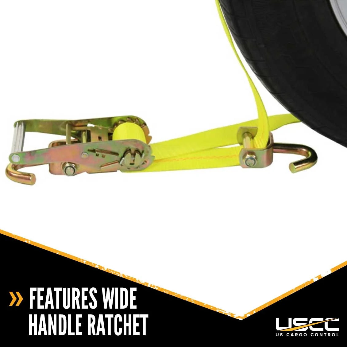 Car Carrier Tire Holder Basket Straps with Swivel Hooks & Ratchet D59334