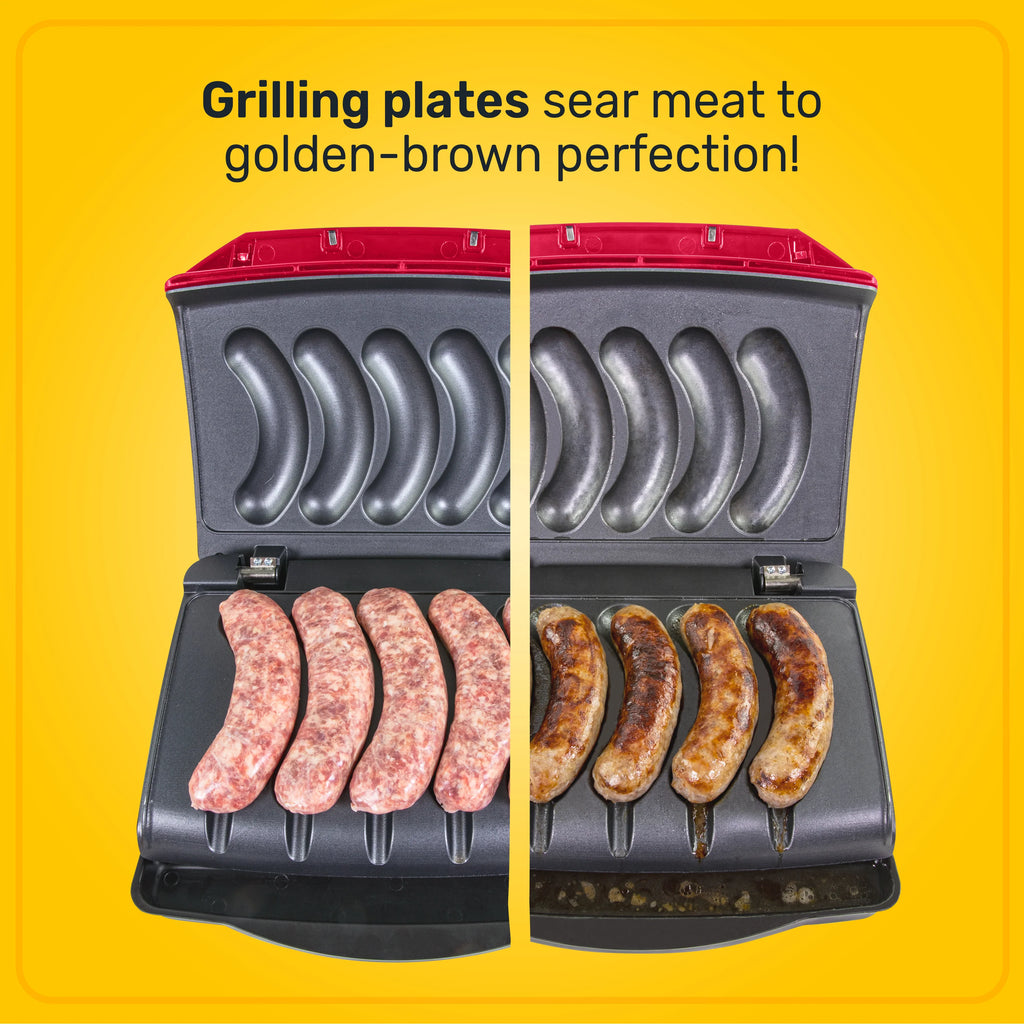5 Link Electric Sausage and Brat Grill with Oil Drip Tray W33332