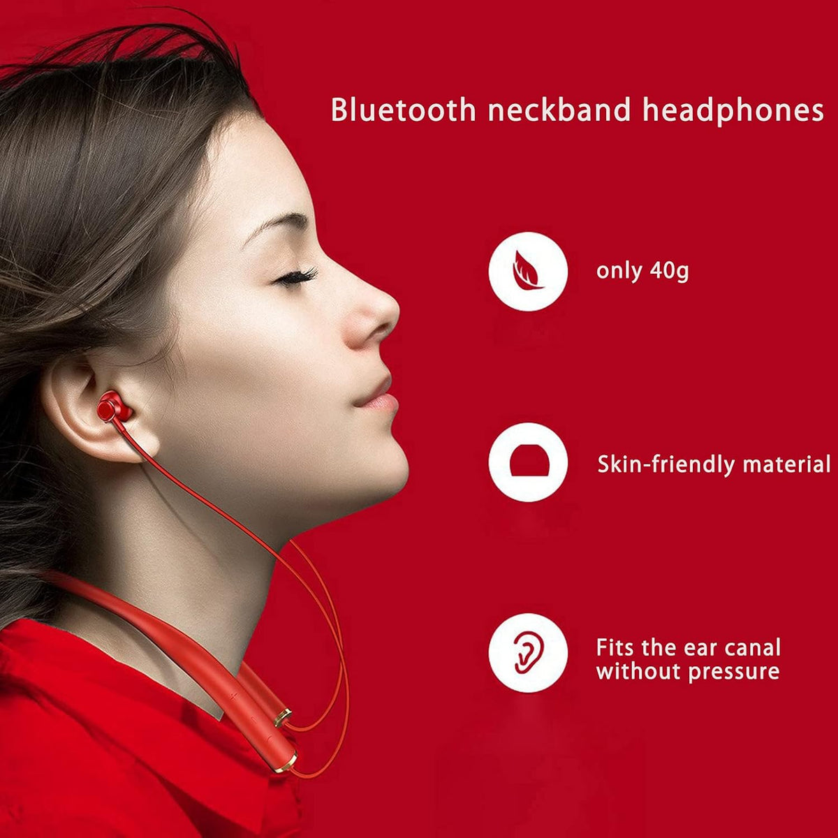 Wireless Earbuds Neckband with Mic Noise Cancelling Headset 400 Hours Standby R36898