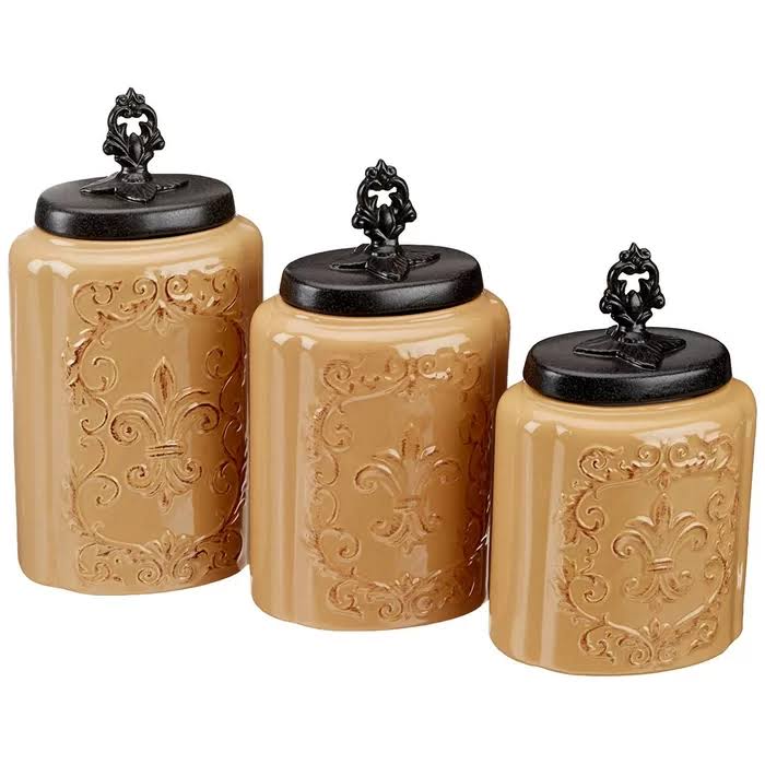 3-Piece White Canister Set A355453