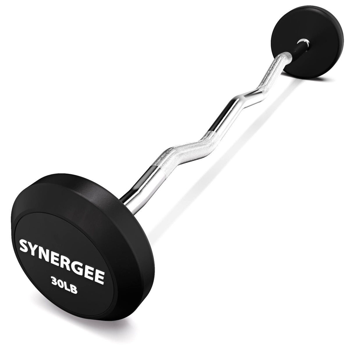 30lb Fixed Curl Bar Steel Bar Rubber Weight V964