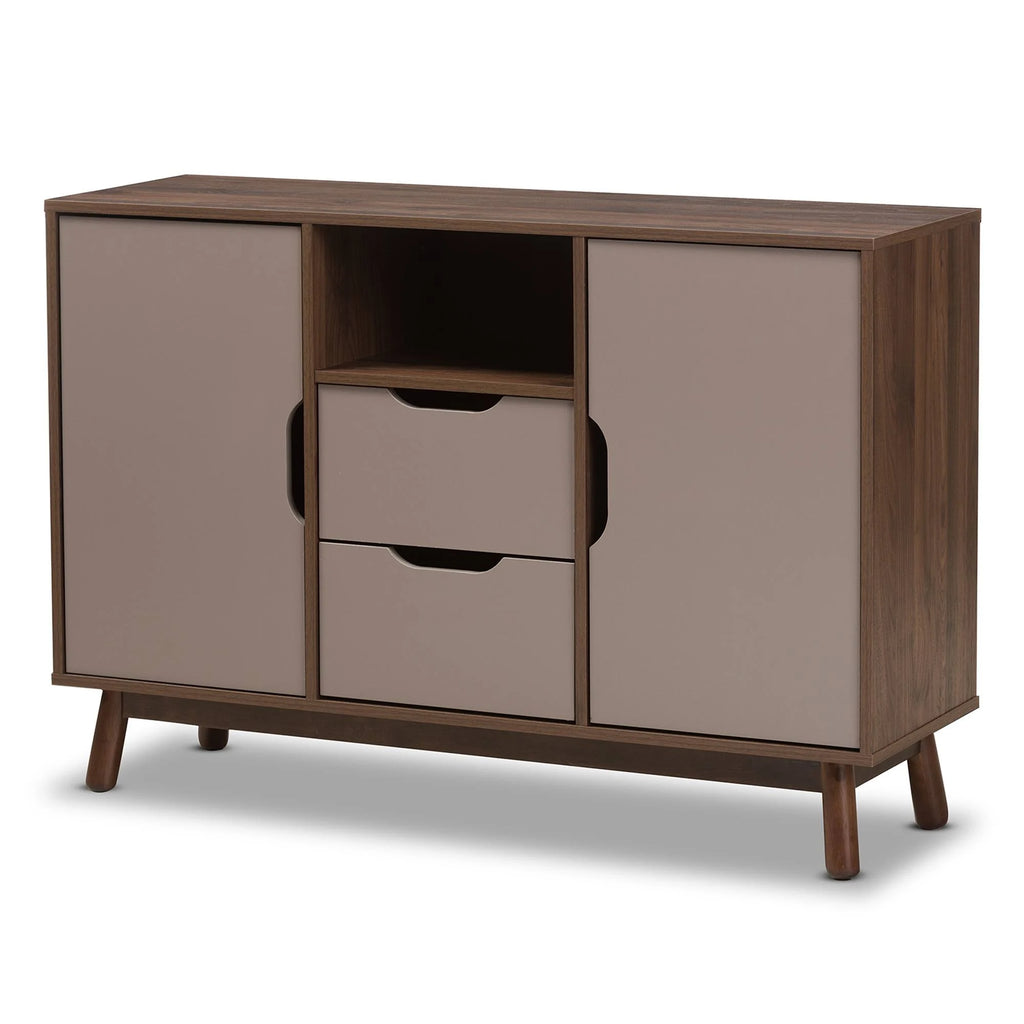 Walnut Brown and Grey Wood Sideboard T453