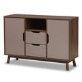 Walnut Brown and Grey Wood Sideboard T453