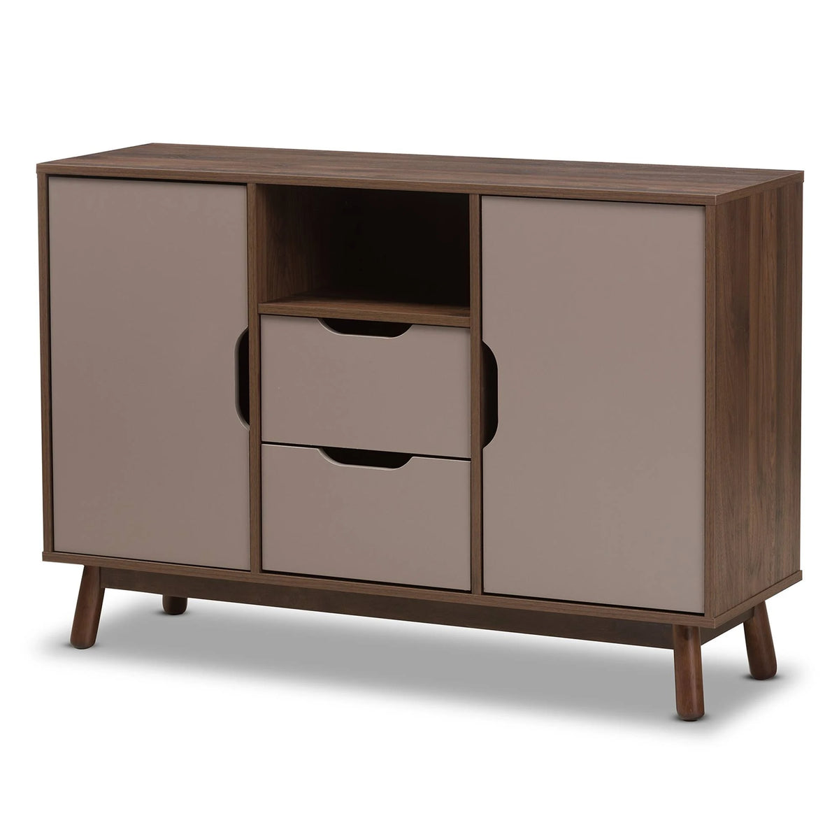 Walnut Brown and Grey Wood Sideboard T453