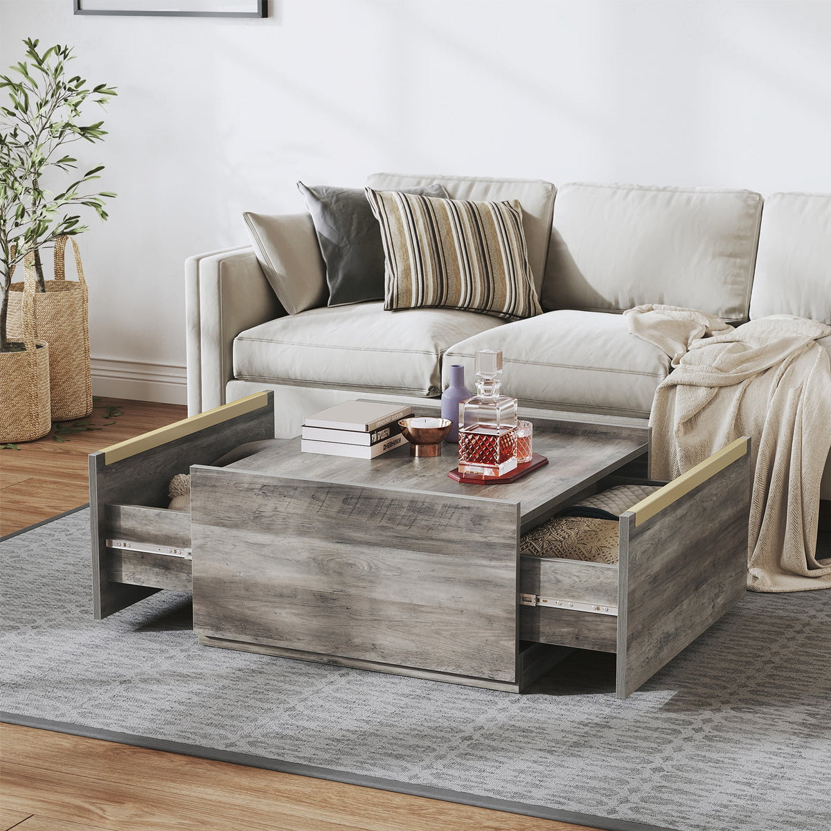 Square Coffee Table with Storage G92685