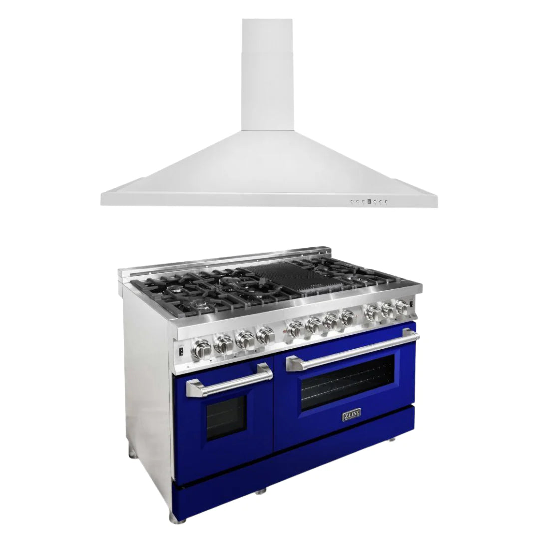 48 in. Dual Fuel Range and Range Hood Appliance Package C1217