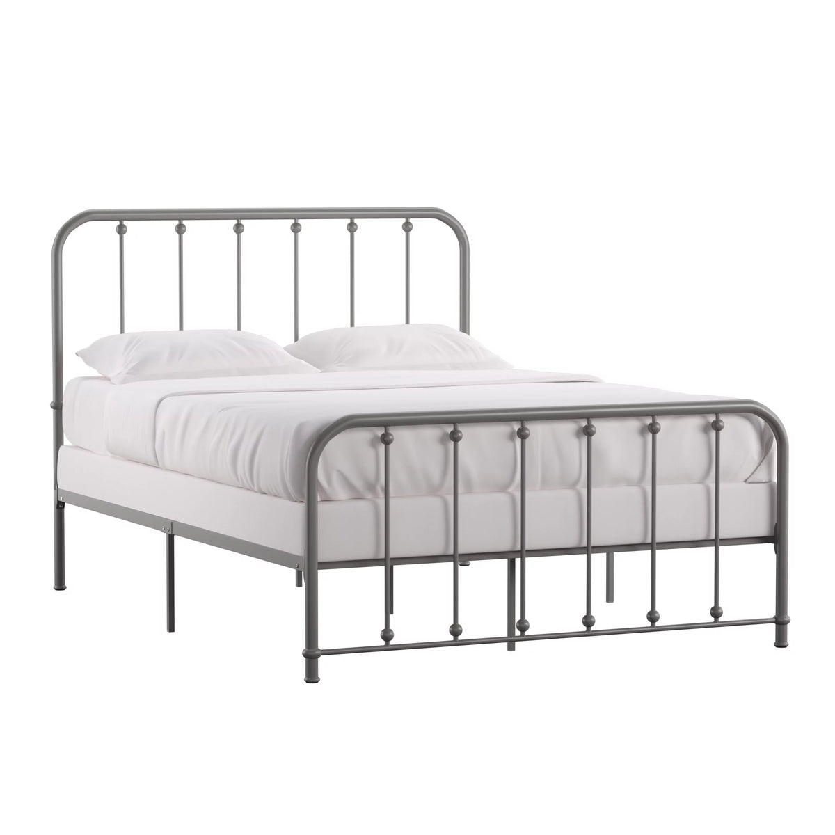 White Metal Platform Full Bed H793