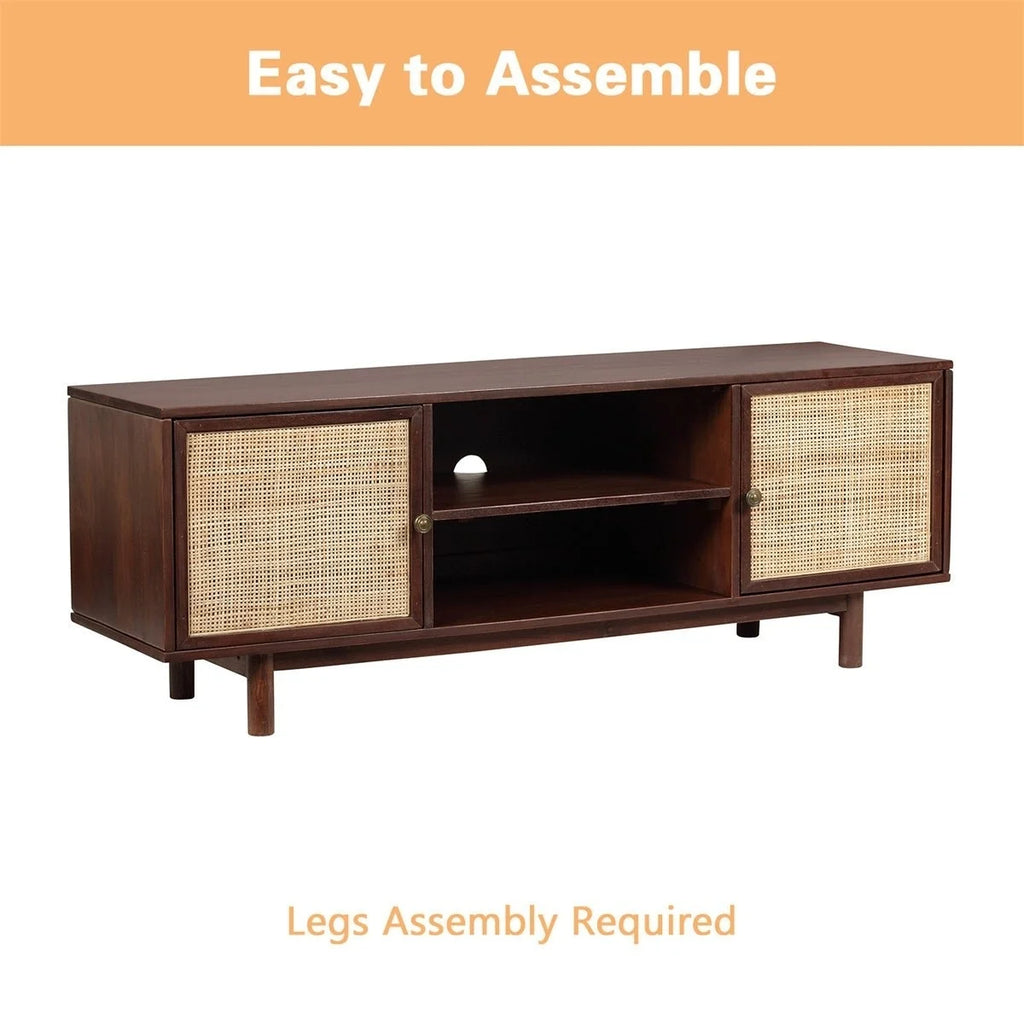 55" Solid Wood TV Stand Cabinet Media Console V816437