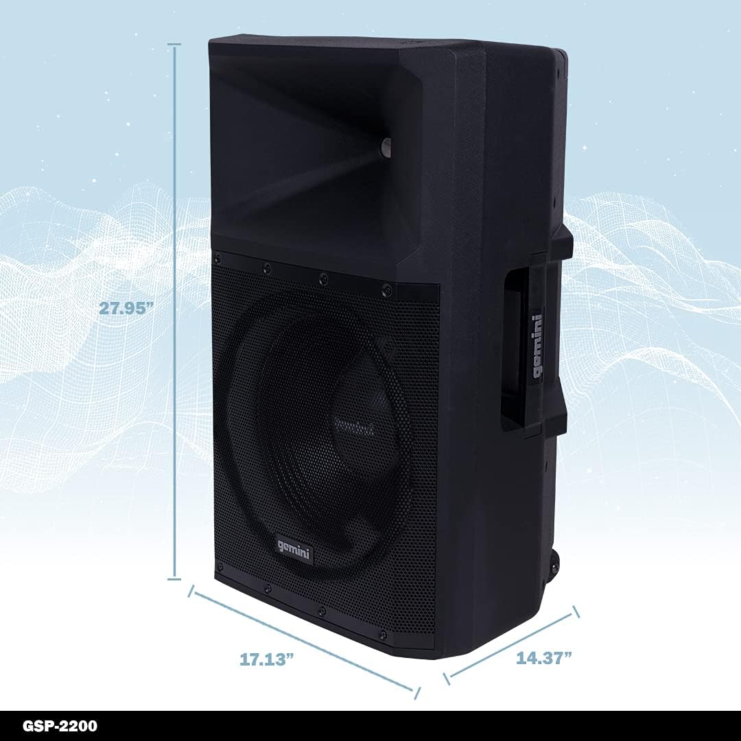2200W 15 Inch Woofer Bluetooth Trolley Speaker with Media Player, FM Radio, USB, SD Card J846935