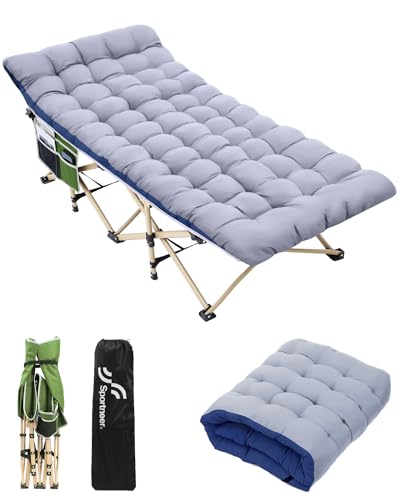 Camping Cot with Mattress Max Load 450 LBS Heavy Duty Portable Folding Bed P57710