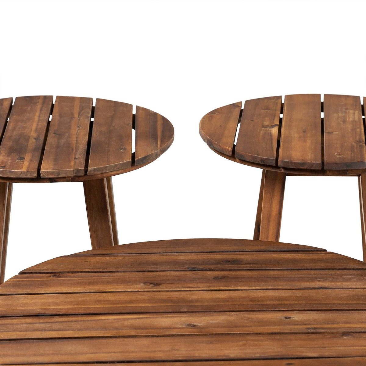 Acacia 3-Piece Round Patio Table Set Brown Q579543