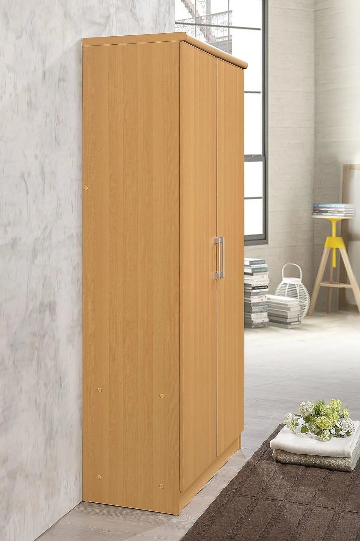 2 Door Wardrobe with Shelves & Hanging Rod X169