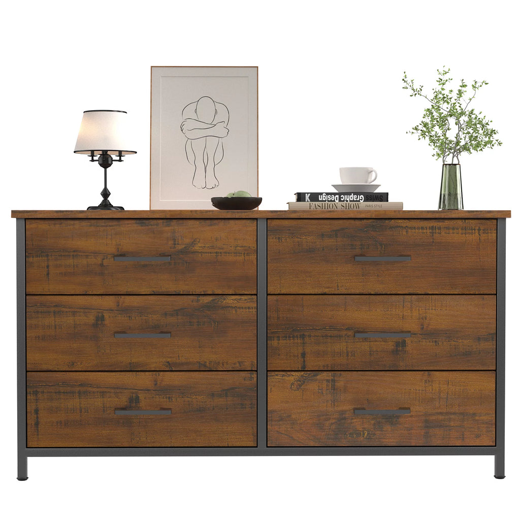 6 Drawer Wood Dresser J221325