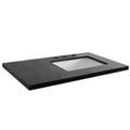 Black Granite Vanity Top with Right Side Rectangular Sink U7266