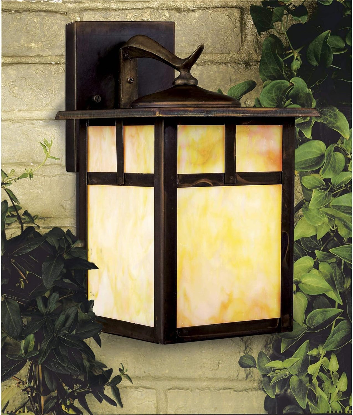 Solid Brass Outdoor Wall Sconce Lighting, 100 Total Watts, 11.5 Height E248