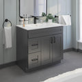 Gray Shaker Bathroom Vanity Sink Base with Drawers 36 in Cabinet M810