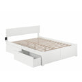 King Solid Wood Bed with Storage Drawers in White M78454