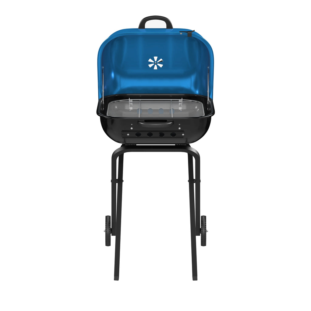 Portable Steel Charcoal Grill in Blue F8553